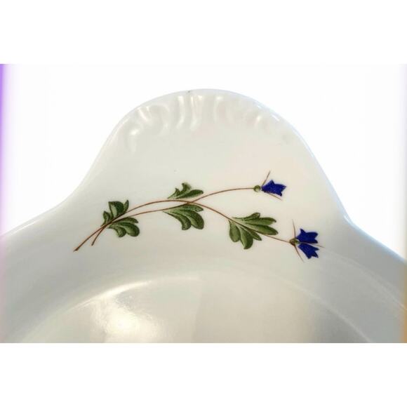 Le Cordone Bleu White Round Ceramic Au Gratin Baking Dish Hand Painted Floral - Picture 6 of 8